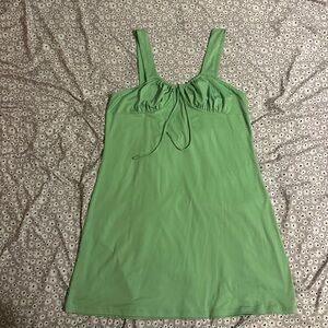 SO Green Tie-Front Mini Dress